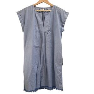 Soft Joie Women's Blue White Striped Shift Dress Medium